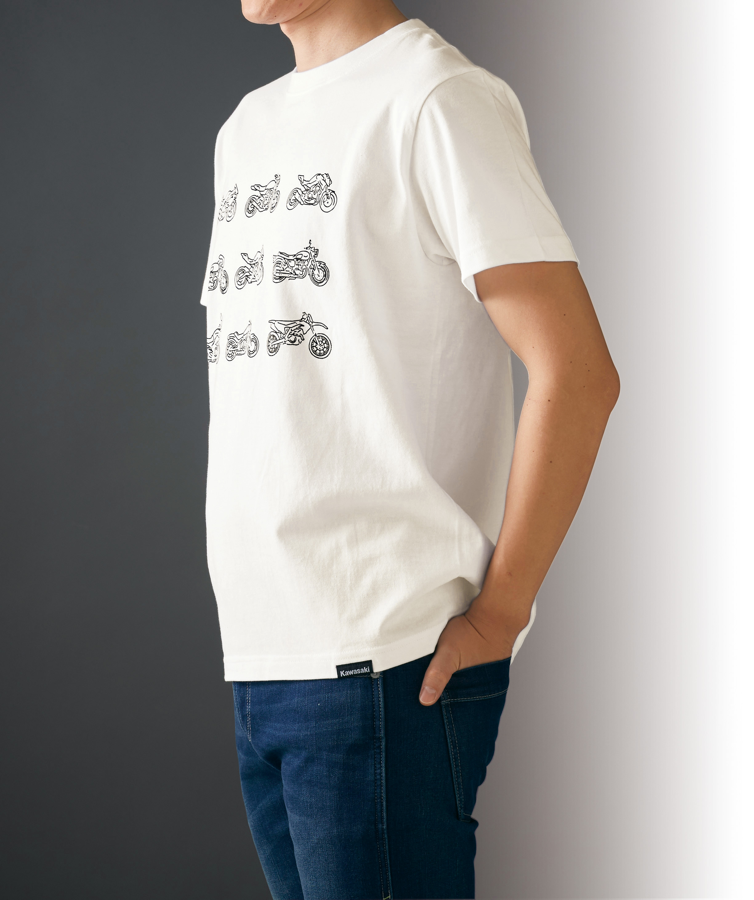 川崎重工デザイナーズTシャツ BABY MOTO ホワイト M